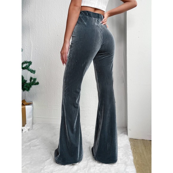 🌟 90's 00's High Waist Velvet Flare Leg Pants - Picture 6 of 11
